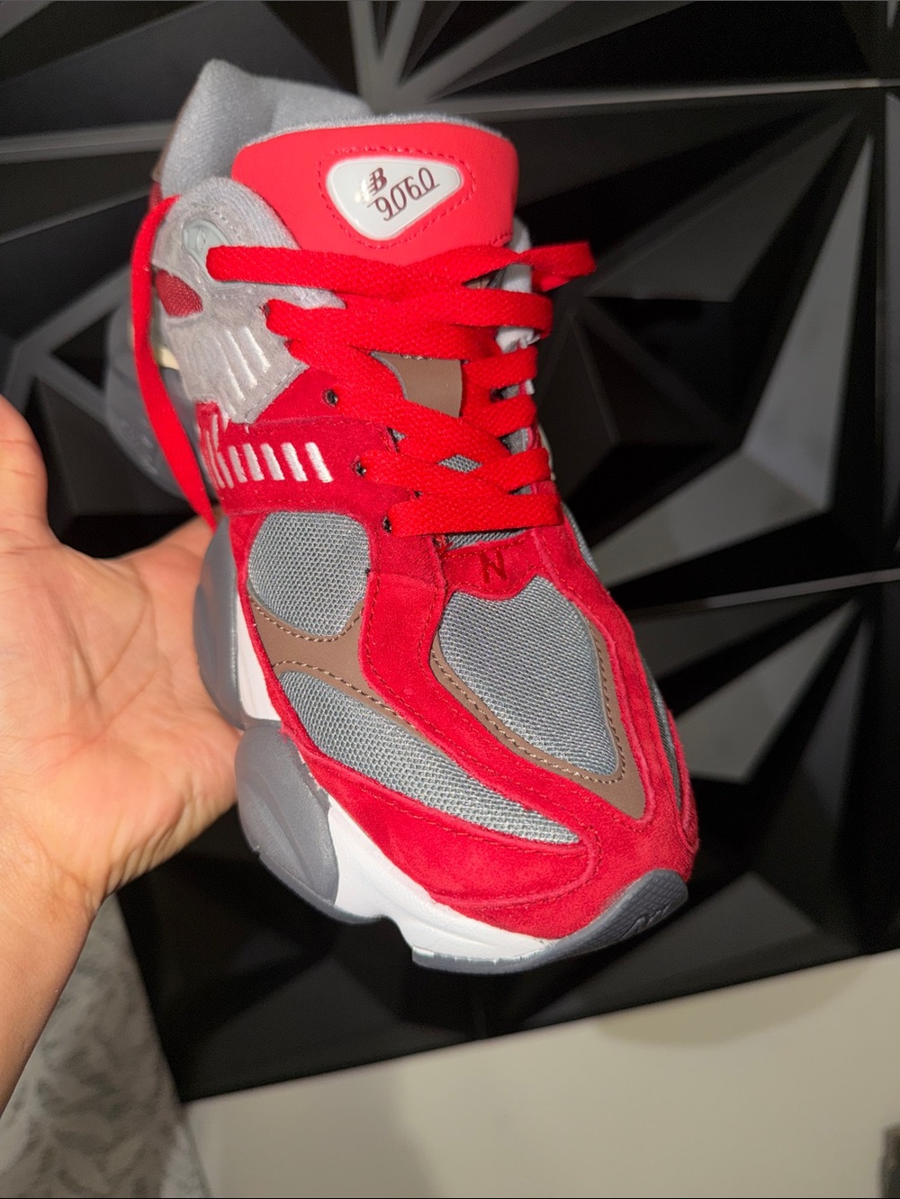 New Balance Kids Red, Gray & Brown Sneakers